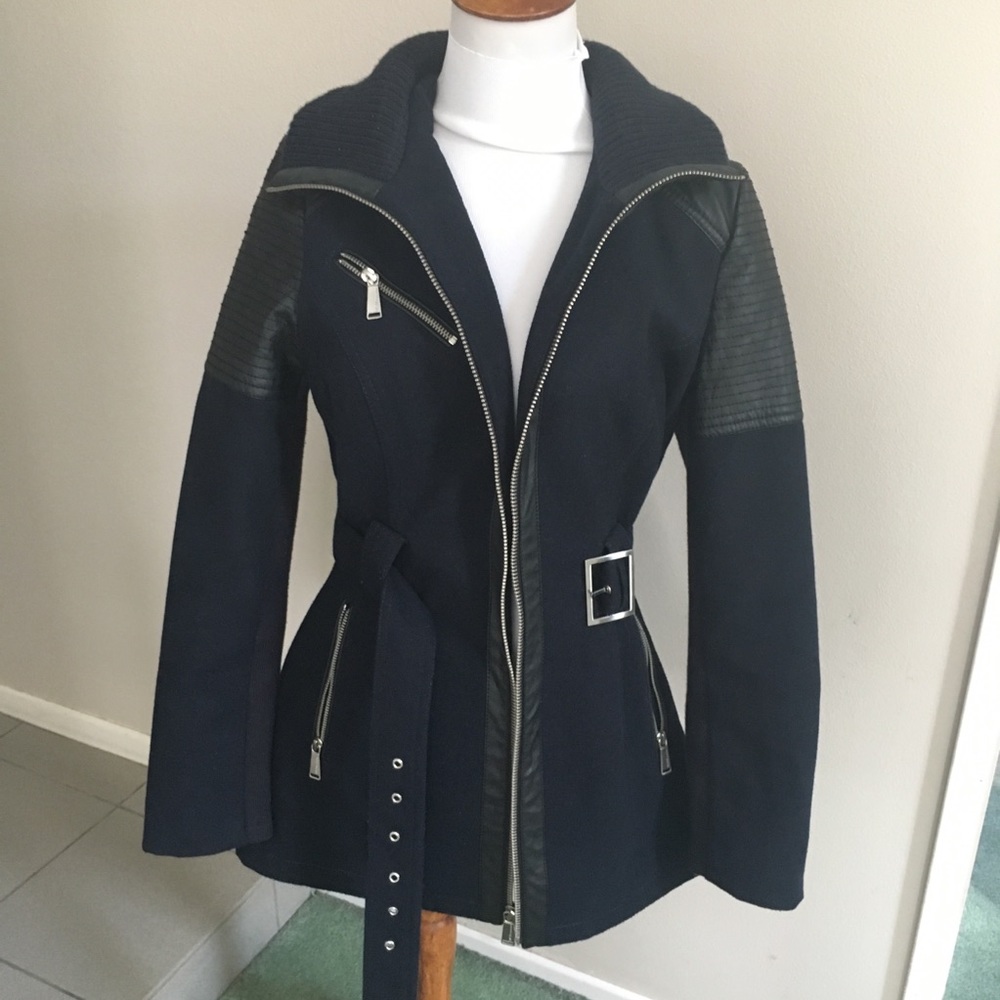 BCBG jacket. Navy with removable hood